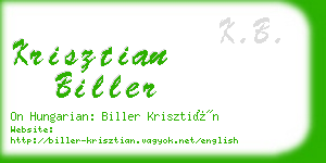 krisztian biller business card